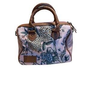 Mona B Affluence Speedy Pink Canvas And Leather Handbag